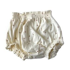 Quincy Mae Gathered Bloomers - Ivory Gold Star - 18-24M